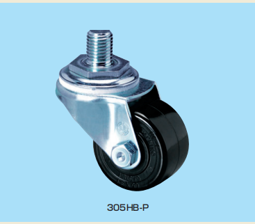 UCHIMURA-CASTER内村合成橡胶万向螺纹螺杆双轮脚...